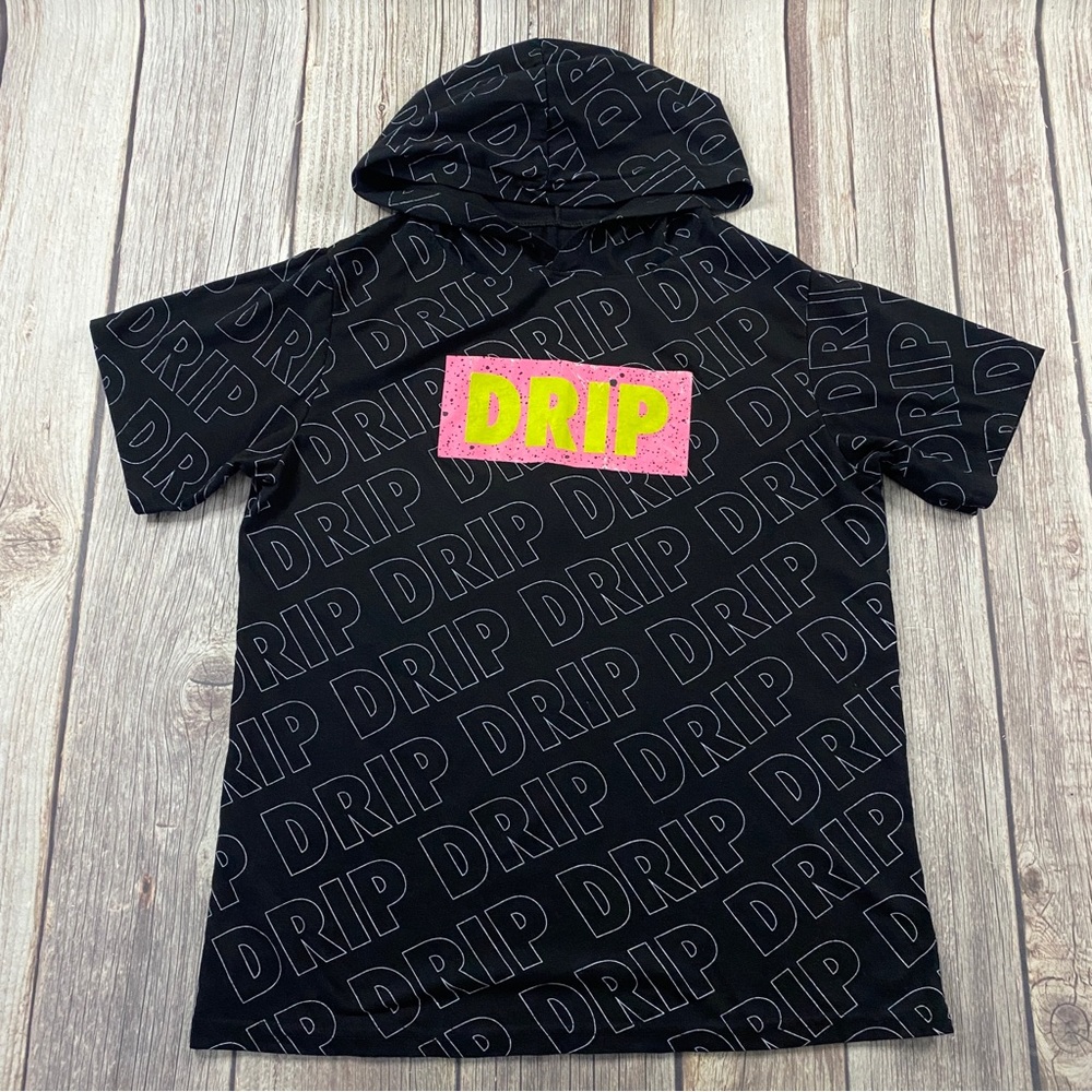 Launder Bailey Apparel T Shirt Hoodie Black Drip Mens Size Small Short Sleeve